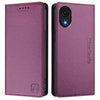 For Samsung Galaxy A04 Core RC01 Dual-Folded Magnetic Suction RFID Leather Phone Case(Violet)