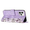 For iPhone 12 Pro Max Floral Pattern Leather Phone Case with Lanyard(Light Purple)