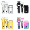 3pcs /Set Men Home Hair Salon High-power Hair Clipper(Silver)