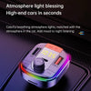 T832 Car Bluetooth FM Transmitter Colorful Light MP3 Player Powerful Quick Charger QC3.0