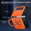 For Samsung Galaxy Z Flip4 360 Rotation Ring Holder MagSafe Shockproof PC Phone Case(Orange)