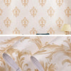 Damascus Self-Adhesive Embossed Wallpaper Thick 3D Non-Woven Fabric Fine Embossed Bedroom Wallpaper, Specification: 0.53 x 3 Meters(1682 Cream Color)