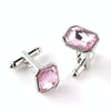 Fashion Zircon Alloy Plating Nail Sleeve Cufflinks for Female(Pink)