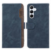 For Samsung Galaxy A36 5G ABEEL Color Block Magnetic RFID Leather Phone Case(Blue-Brown)