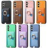 For Samsung Galaxy A24 5G Retro Cross Leather Ring Side Insert Card Bag MagSafe Phone Case(Green)
