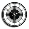 Home Decoration Round Creative Wall Clock Living Room Bedroom Transparent Acrylic Retro Clock(Black)