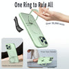 For iPhone 15 Wing Series Gen2 MagSafe Metal Ring Holder Phone Case(Avocado Green)