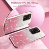 For Samsung Galaxy S20 Ultra Gradient Glitter Flower All-inclusive Phone Case(Pink)