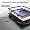 360 Degree Rotation Silicone Protective Cover with Holder and Hand Strap and Long Strap for iPad mini 1 / 2 / 3(Black)