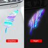 7pcs / Set Car Feather Scratch Decal 3D Reflective Bumper Stickers(Silver White)