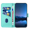 For Samsung Galaxy A56 5G YX0070 Carbon Fiber Buckle Leather Phone Case with Lanyard(Light Blue)