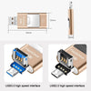 32GB USB 3.0 + 8 Pin + Mirco USB Android iPhone Computer Dual-use Metal Flash Drive (Rose Gold)