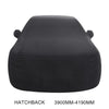 Anti-Dust Anti-UV Heat-insulating Elastic Force Cotton Car Cover for Hatchback Car, Size: 3.9m~4.19m(Black)