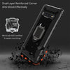 For Galaxy S10 Carbon Fiber Protective Case with 360 Degree Rotating Ring Holder(Black)