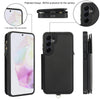 For Samsung Galaxy A35 5G Double Flap Zipper RFID Leather Phone Case with Short Lanyard(Black)