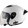 KUQIBAO Motorcycle Smart Bluetooth Sun Protection Double Lens Safety Helmet, Size: XXL(White+Black Tail)