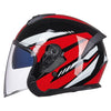 GXT Electric Vehicle Four Seasons Sun Protection & Windshield Double Lens Helmet, Size: XL(Bright Black Red)
