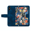 For iPhone XS Max Floral Pattern Leather Phone Case with Lanyard(Dark Blue)