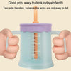 Baby Drink Cup Slant Mouth Mug Children Drinking Straw Water Cup(Blue)