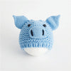 Newborn Babies Photography Clothing Cartoon Pig Shape Woolen Knit Cap, Suitable for age:0-3 Months(Blue)