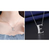 Women Fashion S925 Sterling Silver English Alphabet Pendant Necklace, Style:E