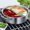 Stainless Steel Extra Thick Hot Pot Thickened Bottom Grid Pot(Diameter : 30cm)