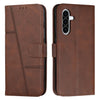 For Samsung Galaxy A36 5G Stitching Calf Texture Buckle Leather Phone Case(Brown)