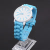 Simple Style Round Dial Jelly Silicone Strap Quartz Watch(Light Blue)