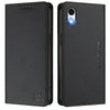 For iPhone XR RC01 Dual-Folded Magnetic Suction RFID Leather Phone Case(Black)