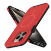 For iPhone 14 Pro Max Shockproof MagSafe Armor PC Hybrid TPU Phone Case(Red+Black)