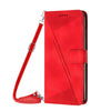 For Realme C75 / V60 Pro Dream Triangle Leather Phone Case with Lanyard(Red)