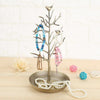 Birdie Tree Shape Ear Stud Earrings Bracelet Pendant Necklace Jewelry Display Storage Rack(Cyan)