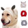 Knitted Rabbit Ear Pet Hat, Grey, Warm, for 15-25kg Dogs