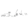 S925 Sterling Silver Moon Star Ear Stud Women Earrings