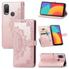 For Alcatel 1L 2021 Mandala Flower Embossed Horizontal Flip Leather Case with Holder & Three Card Slots & Wallet & Lanyard(Rose Gold)