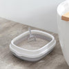 Grey Semi-Enclosed Cat Litter Box with Scoop, Small