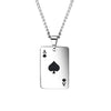 OPK 1542 Titanium Steel Men Necklace Personality Poker Pendant, Color: Black With Chain