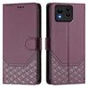 For Asus Zenfone 11 Ultra Honeycomb Embossing RFID Leather Phone Case(Violet)