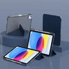 For iPad 10th Gen 10.9 2022 mutural Y-Shape Deformation Leather Tablet Case(Navy Blue)