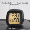 Multifunctional Temperature and Humidity LCD Clock Home Bedside Alarm Clock(2205 White)