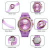 SkMEI 1553 Women LED Color Light Transparent Waterproof Watch Inlaid With Water Drill(Silvery)