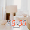 6609 3D Stereo LED Alarm Clock Living Room 3D Wall Clock, Colour: Orange