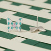 SCE1610 Sterling Silver S925 White Gold Plated Zircon Rhombus Spot Butterfly Stud Earrings