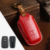 For Toyota Car Cowhide Leather Key Protective Cover Key Case, Two Keys Version(Red)