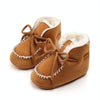 D2245 Winter Warm Baby Cotton Boots Plus Velvet Thickened Baby Walking Shoes, Size: 11cm(Khaki)