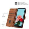 For Samsung Galaxy A56 5G Skin Feel Stripe Pattern Leather Phone Case with Long Lanyard(Brown)