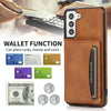 For Samsung Galaxy S21+ Three-fold Leather Phone Case with Card Slot & Wallet & Holder(Brown)