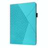 For Samsung Tab A 8.0 2019 T290/T295/T297 Rhombus Skin Feel Horizontal Flip Tablet Leather Case with Card Slots & Holder(Lake Blue)