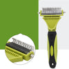 Pet Grooming Comb, Double-Sided Dematting Tool for Cats & Dogs (Green)