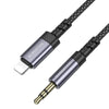 Borofone BL24 3.5mm to 8 Pin Graceful AUX Audio Cable, Length:1m(Gray)